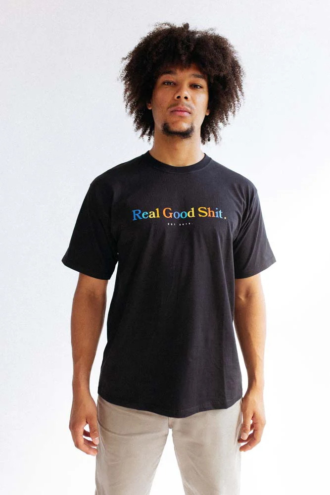 Multicolour Real Good Shit Tee (Black) - Image 4