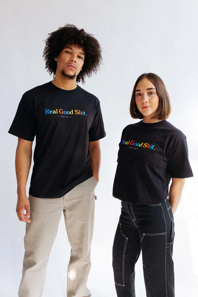 Multicolour Real Good Shit Tee (Black) - Image 6