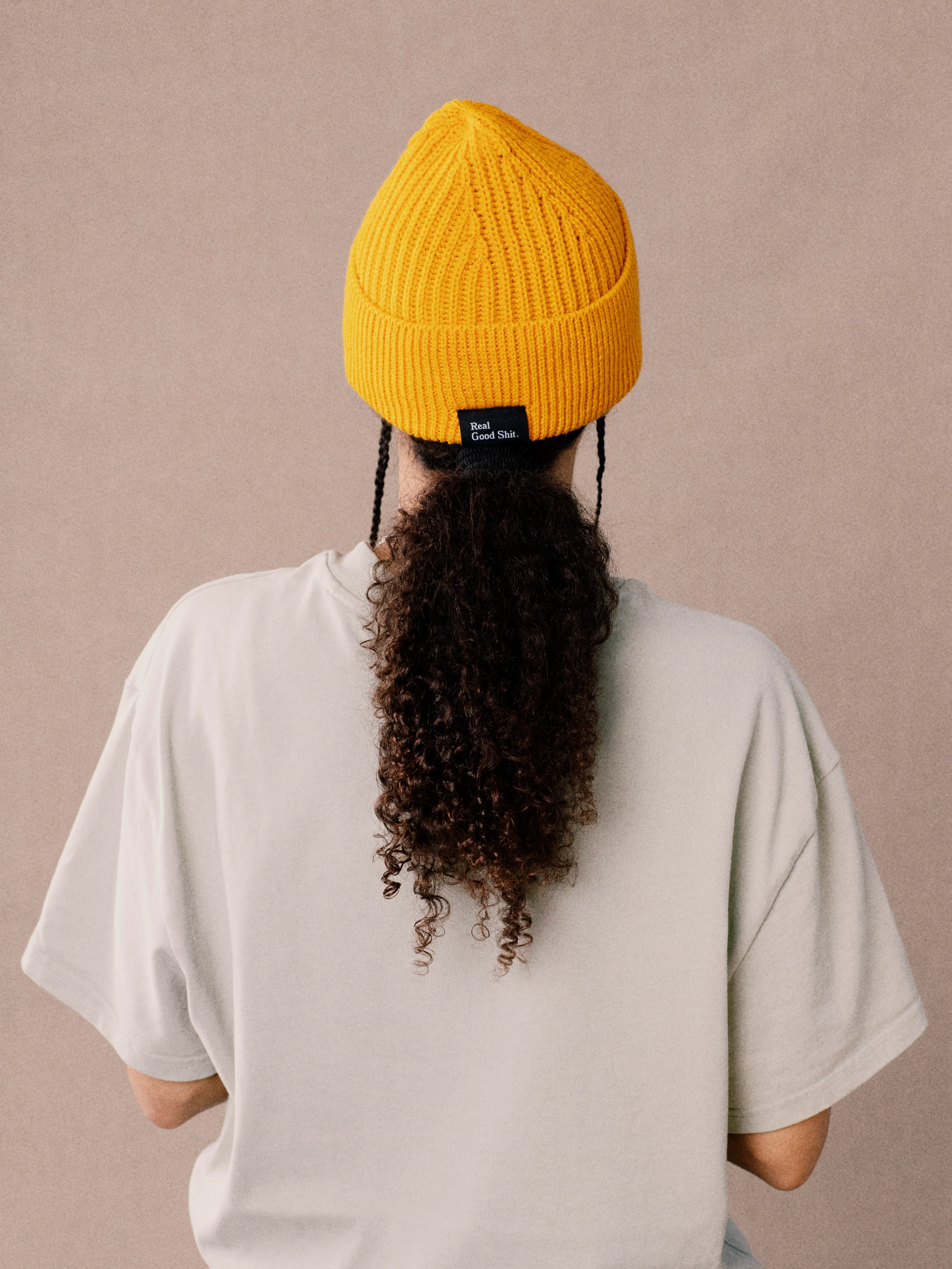 Real Good Shit Beanie (Mustard) - Image 3